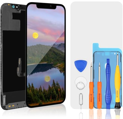 bokman für iPhone 12/iPhone 12 Pro Display | LCD-Bildschirm Reparaturset Schwarz Passendes Profi-Werkzeugset enthalten