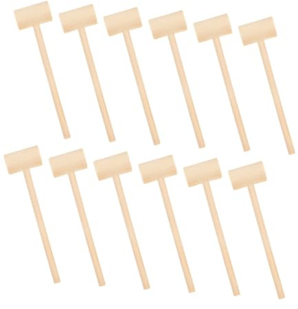 FUNNETOYU 24pcs Mini Wooden Mallets for Crafts Lightweight Solid Wood Hammers for Chocolate Cracking Party Games and Creative Activities Gift