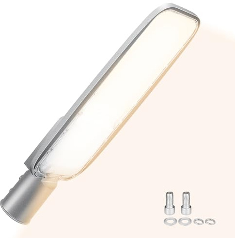 Willpower Faro Stradale LED Esterno 200W Lampione LED Bianco Caldo 3000K | Proiettore Luce 13892LM Per Giardino, Scuola, Parcheggio, Campo da Basket, Cortile, Piazza, Garage, Fari di Sicurezza
