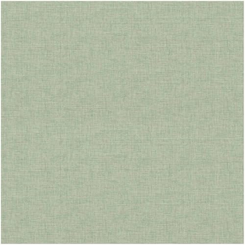 YöL Fabric Texture Sage Green Wallpaper - Linen Effect - 10.05m x 53cm Roll - Paste The Paper Washable - Bedroom Living Room Lounge - Versatile Contemporary Easy to Hang