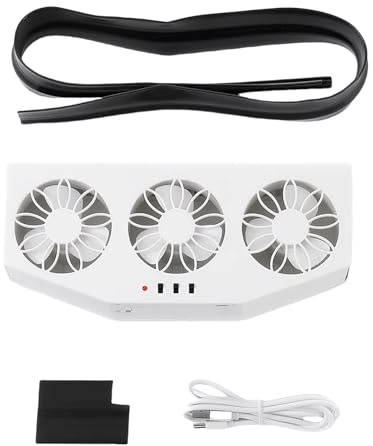 1PCS Solar Car Exhaust Fan with 3 Air 5000 RPM Outlets Car Radiator Air Circulation Fan Car Window Air Vent Fan for All Cars for Indoor(C)