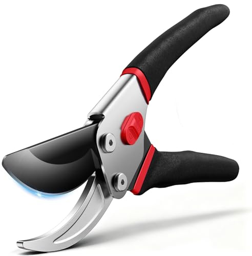 VOTREK Bypass Secateurs, 8.5 Professional Pruning Shears, Heavy Duty Hand Pruners Gardening Scissor for Fresh Branch Plant Flower, Garden Bonsai Cutters with SK5 Steel Blade & Ergonomic Sealed Spring