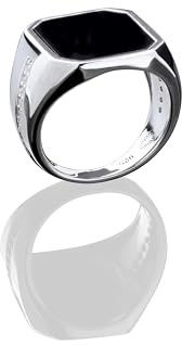 Foreign Circles - Premium Men's Sterling 925 Silver Ring With Black Aqeeq/Agate And Ring Size Adjuster- The Fulcrum