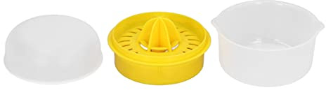 Presse-citron 2 en 1, presse à main, séparateur de jaune, outil de cuisine pratique pour la fabrication de jus d'orange, utilisation intérieure et extérieure, matériau PP jaune