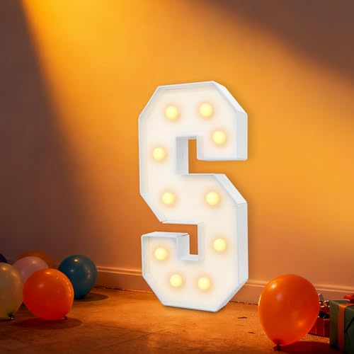 Levkitch LED Buchstaben Lichter Alphabet,3D Lampe Leuchtbuchstabe mit Warmes & Kaltes Weiß,Dekorations buchstabe Nachtlicht für Geburtstag Weihnachten Hochzeit Party Muttertag (S)