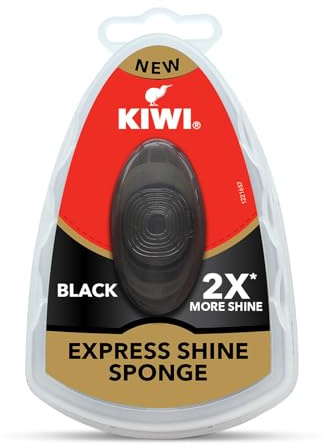KIWI Black Rectangular Shoe Shine Sponge - Express Shine, 51.0mm (H) x 76.0mm (L) x 51.0mm (W), Quick and Easy Application, 1 Count