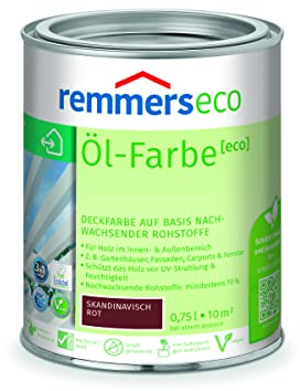 Remmers Dauerschutz-Farbe 3in1 [eco] skandinavisch rot, 0,75 Liter,für innen und außen, 3in1: Isoliergrund, Zwischen- und Schlussbeschichtung