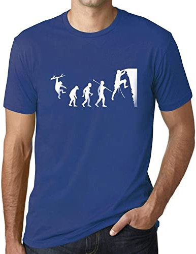 Homme Tee-Shirt Évolution De l'escalade – Climbing Evolution – T-Shirt Graphique Éco-Responsable Vintage Cadeau Nouveauté Royal S