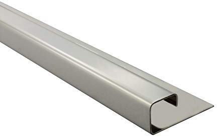 5x Quadrat-Profil Edelstahlschiene Fliesenprofil Fliesenschiene L250cm 11mm glänzend