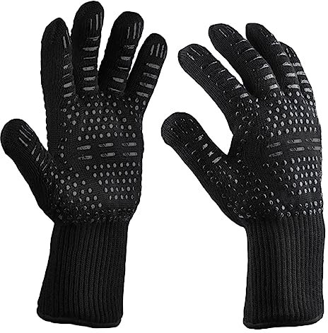 Supvox 2st Backhandschuhe Grillhandschuhe Hochtemperaturbeständige Handschuhe Küchenhandschuhe Wärmeisolierende Handschuhe Brandschutzhandschuhe Hülse Rutschfest