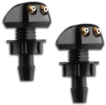 Unifizz 2 boquillas de lavado de parabrisas delantero, pulverizador de agua de doble agujero con columna recta, boquilla limpiaparabrisas, apto para la mayoría de los coches, juego de boquillas de