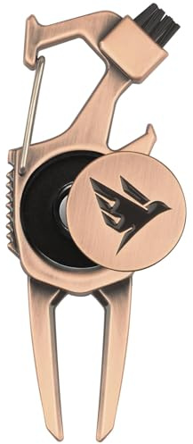 SWIFTEE Golf Pitchmarken-Reparaturwerkzeug 7-in-1 – Schlägerhalter, Bürste, Clip-Schnalle, Rillenreiniger, Flaschenöffner, Ballmarker, Pitchgabel – Geschenkbox im Lieferumfang enthalten