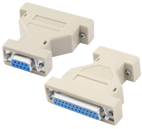 MEIRIYFA DB9 to DB25 Serial Adapter Coupler, DB9 to DB25 RS-232 Serial Gender Changer AT Modem Adapter Connetor for PC Serial Devices (2PCS) (DB9 F - DB25 F)