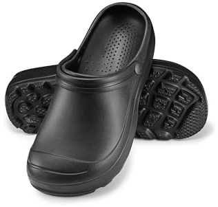 ESTRO Gartenschuhe Herren Clogs Garten - Gartenclogs Herren Gartenschuhe Männer Leicht Gummischuhe für Männer Garten Clogs F08 (45 EU, Schwarz)