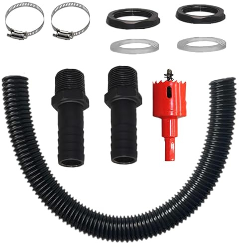 25mm Water Butt Connector Kit – Flexible Water Tank Hose Connection Set with Tap Adapter & Hose Fittings – Garden Rainwater Barrel Link Kit for Irrigation & Water Transfer