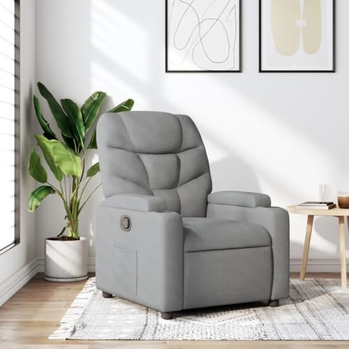 Frdhee Chaise d'allaitement pour salon, fauteuil relaxant en tissu gris clair, fauteuil pour chambre à coucher, salon, appartement, bureau
