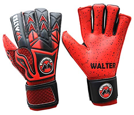 WALTER Guanti Portiere Professionale, Calcio, Modello Tiger con Stecche.