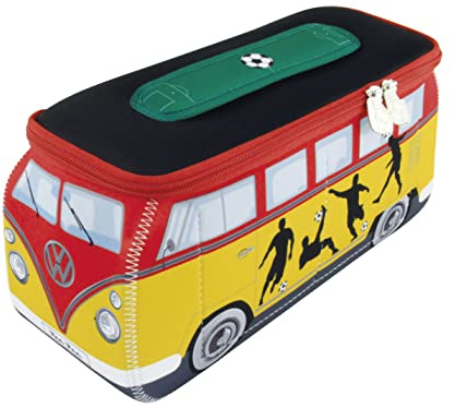 BRISA VW Collection – Volkswagen Neopren universal smink-kosmetik-kultur-reseapotek-väska-väska i T1 Bulli buss-design, Fotboll, Groß (30 x 14 x 12 cm), Stor (30 x 14 x 12 cm)