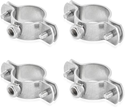PRIOstahl® Rohrschellen aus Edelstahl V2A f. Stockschrauben - Rohrhalter Rohrbefestigung Rohr (1 Zoll, 30-37mm, 4 Stück)