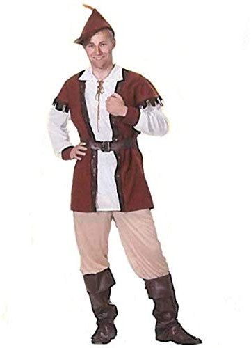 KarnevalsTeufel Herrenkostüm Robin 5-TLG. mit Hemd, Hose, Hut, Gürtel und Gamaschen (52)