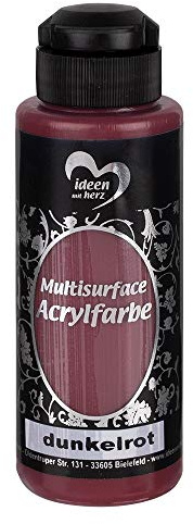 Ideen mit Herz Acrylfarbe Multisurface | Universalfarbe auf Wasserbasis | 120ml (dunkelrot)