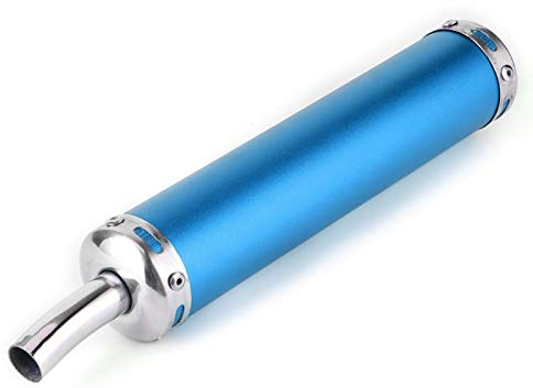 Motorrad-Auspuffanlage, 5 Farben 0,8-Zoll-Auspuffschalldämpfer, Edelstahl Stilvolles Design Pratical Exquisite Motorradzubehör für 2-Takt-Motorrad(blue)