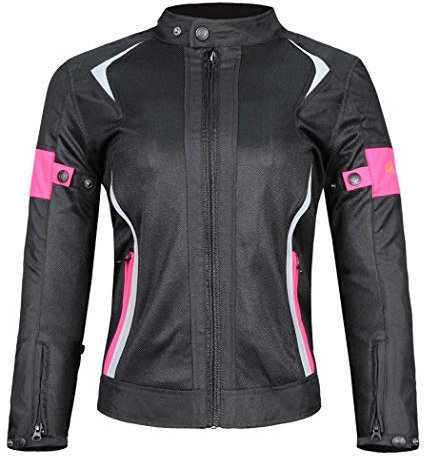 Conjunto de pantalones de chaqueta de motocicleta para mujer,Traje de seguridad transpirable de malla de primavera y verano, chaqueta de moto, Hombre, Pink-Jacket, S