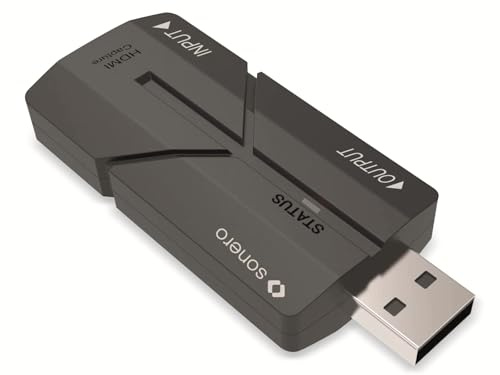 sonero® dongle di acquisizione video da HDMI a USB - ingresso fino a 4K a 30Hz | Uscita fino a 1080p @ 60Hz | Conforme a HDMI 1.4 e HDCP 1.4