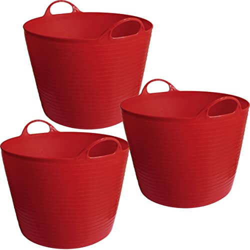 Klawunde 3er Pack flexibler Trog FlexBag 28l Fassungsvermögen in rot