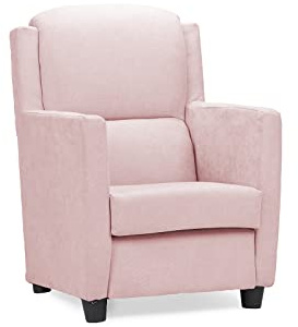 Sillonea Sillón Infantil Petit- sillón orejero para niño Menores de 7 años. Ideal para Sala de Juegos o salón.(Tamaño: 71 x 58 x 63 cm) Tapizado en Tela Antimanchas- Color (Rosa)