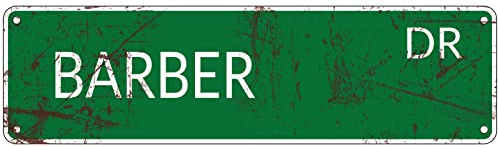 Ecoomax Targa in metallo da barbiere, 40,6 x 10,2 cm, decorazione da barbiere, verde, montaggio a parete, materiale stagno