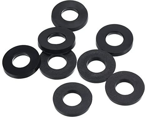 PATIKIL M8 Gummi Flache Unterlegscheiben 8 Pack 8mm ID 16mm AD Dichtungsringe Beilagscheiben Dichtring für Wasserhahn Rohrleitung Wasser Schlauch Befestigung Bolzen Schwarz