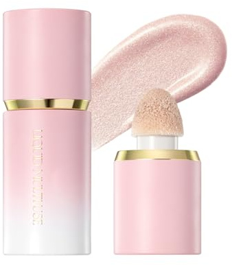 Vawolecy Liquid Highlighter Natural Glow For Face & Body, Lightweight Waterproof Moisturizing Long Lasting Shimmer Liquid Luminizer, Easy to Use with Cushion Applicator