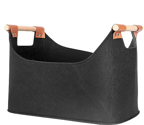 Borsa in feltro Camino domestico Borse porta legna da ardere Porta legna da ardere da campeggio all'aperto Porta legna da ardere durevole Porta tronchi. Portalegna Borsa (Color : Black 02)
