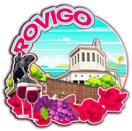 Orlybar Rovigo Veneto Italia, magnete da frigorifero in legno 3D monumenti di viaggio da collezione, decorazione fatta a mano -3391