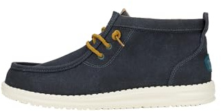 HEYDUDE Wally Mid Waxed Canvas - Scarpe Uomo Slip-On Stivaletti, Navy, 42