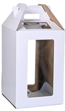 rockible Hohe Kuchenbox, Kuchenträger, gehärtete Kuchenaufbewahrung mit Fenster, abgestufte Kuchenbox für Hochzeiten, Partys, Jubiläumsfeiern, weiß 30cmx30cmx35cm