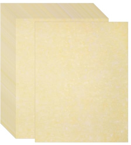 Acidea Pergamentpapier, 180 g/m², verdicktes A4-Pergamentpapier, Vintage Urkundenpapier, Antikes Strukturiertes Doppelseitiges Druckpapier für Urkunden, Lebenslauf, Diplom, Schreiben, 100 Blatt, Beige