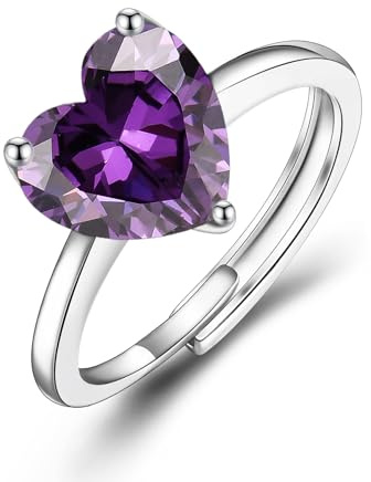 VYYU Anillos de compromiso de plata para mujer, anillo ajustable de eternidad para ella, anillo de boda romántico, anillo de boda con halo de diamantes, regalo de dama de honor, Navidad, cumpleaños,