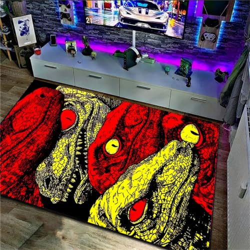 PEIHUODAN Animal World Gaming Room Seating Rug, Gaming Trend Living Room Rug Kids Bedroom Gaming Room Floor Mats XXL, Gamer Ambiance Decorative Area Rugs Teenagers Kids (Colour 4,120x180cm)