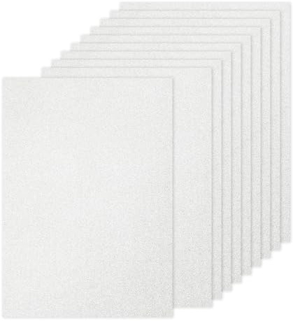 PATIKIL 20 Hojas de Papel Cartulina con Purpurina Plateada A4 250gsm Rectángulo Papel Brillante para Manualidades de Scrapbook Tarjetas DIY Proyectos de Arte Boda Fiesta