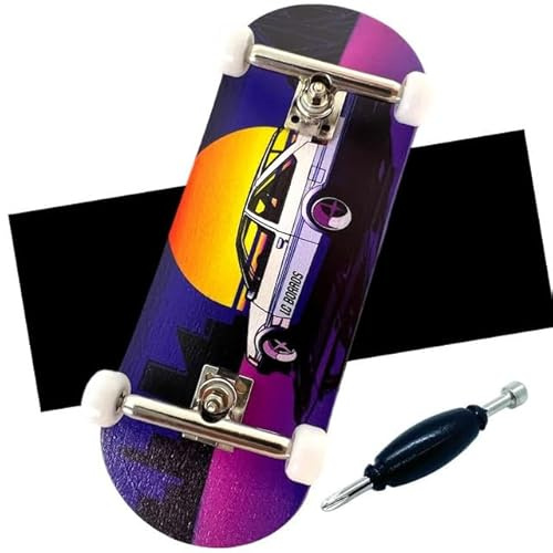 LC Boards Fingerboard 98X34 Complete '86 Graphic - Silver Trucks, Foam Grip Tape and Pro Design for Ultimate Fingerboarding Experience