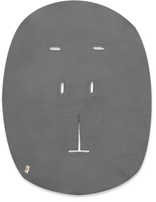 hauck Schonbezug für Babywippen und Newborn Aufsätze Alpha Bouncer Premium, Alpha Bouncer Deluxe, Alpha Bouncer 2in1, Atmungsaktive Musselin Baumwolle, 85 cm x 74 cm x 0,25 cm (Dark Grey)