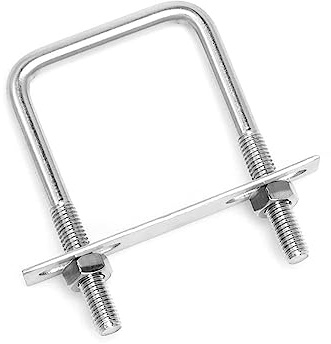 Juego de 4 pernos en forma de U M6 de acero inoxidable 304, pernos en U redondos con tuercas y placas for hardware industrial, conductos de tuberías, cables, tubos, cubiertas de barcos marinos, remolq