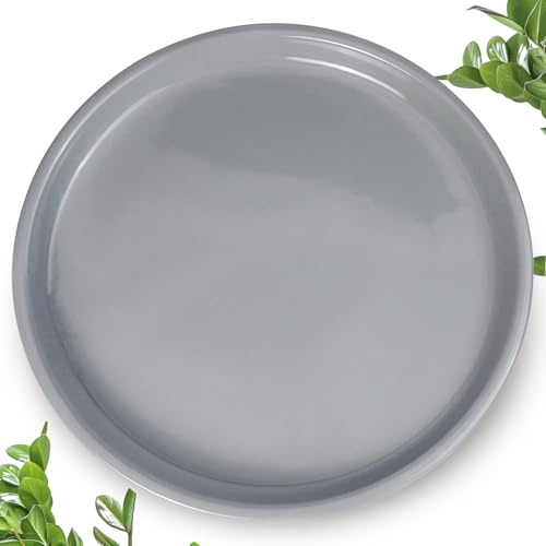 EPFamily Pflanzen-Untersetzer 25,4 cm – Keramik-Pflanztablett für Töpfe, Pflanzen-Untersetzer für drinnen, Wasserauffangschale für draußen, großer Blumentopf-Untersetzer, runde Pflanzschalen für