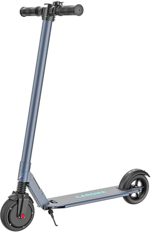 Caroma E Scooter für Kinder Alter 6-14, 150W Motor, 16 km/h, 80 mins Fahrzeit, einstellbare Geschwindigkeit und Höhe, Bunte Lichter, LED-Anzeige, Faltbarer Kinder Elektroroller