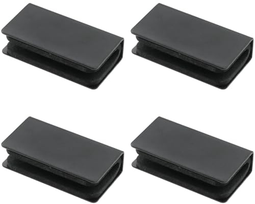 safycaby 4 abrazaderas de pestillo no magnéticas de 1.57 x 0.82 x 0.4 pulgadas, abrazadera rectangular de metal para puertas de armario de vidrio de 3 a 6 mm de grosor
