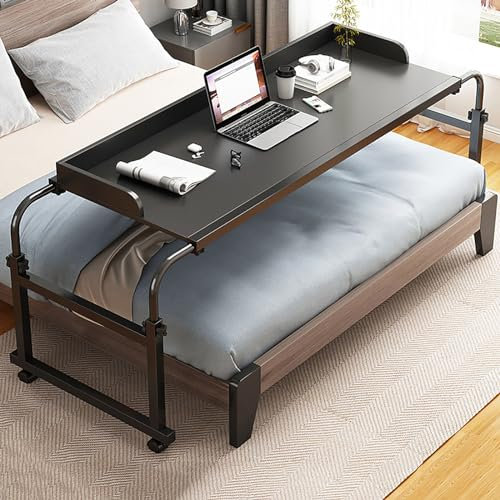 Krankenhaus-Überbetttisch für den Heimgebrauch, drehbar über dem Betttisch mit Rollen, höhenverstellbar, Krankenhausbetttisch, Stuhl, tragbarer Laptop-Schreibtisch für Bett, Rolltisch, perfekt für