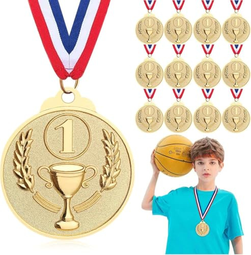 Gewinner Medaillen Gold,12 Medaillen Kindergeburtstag Metall,Medaillen Gold für Kinder,Siegermedaillen,Goldmedaillen für Kinder,Winner Gewinner Medaillen,Super Medallien für Wettbewerb Auszeichnungen