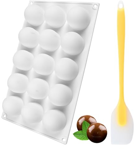 KSBBHDS 1 Pieza De Moho De Silicona De Bola Y 1 Pieza De Espátula De Silicona, Utensilios para Hornear, Suministros De Cocina Y Puede Hacer Pasteles, Chocolates Y Hockey sobre Hielo.